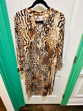 NWT Chico's Leopard Print Midi Dress- size 4-6